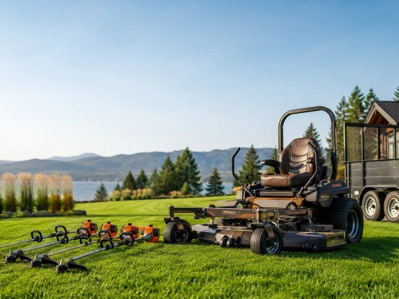 aspen tree and healthy lawn
